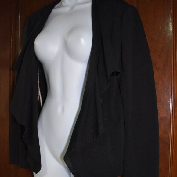 Vintage Cache Black Open Front Blazer Women’s 8 Ruffled Dressy Suit Jacket - Picture 14 of 14